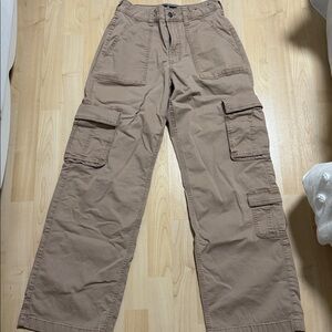 Hollister Tan Straight Leg Cargo Pants